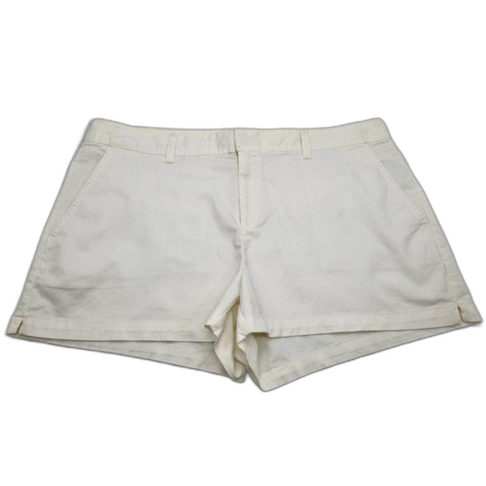GAP White Flat Front Tailored Shorts Size 18 High Rise Stretch Summer Classic